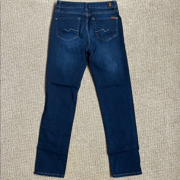 7 For All Mankind Blue Straight-Leg Jeans Timeless Design - Picture 3 of 3